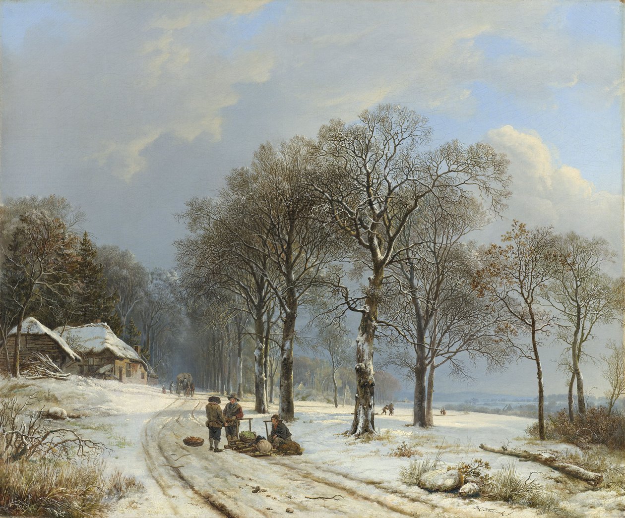 Paisagem de inverno, 1835-8 de Barend Cornelis Koekkoek