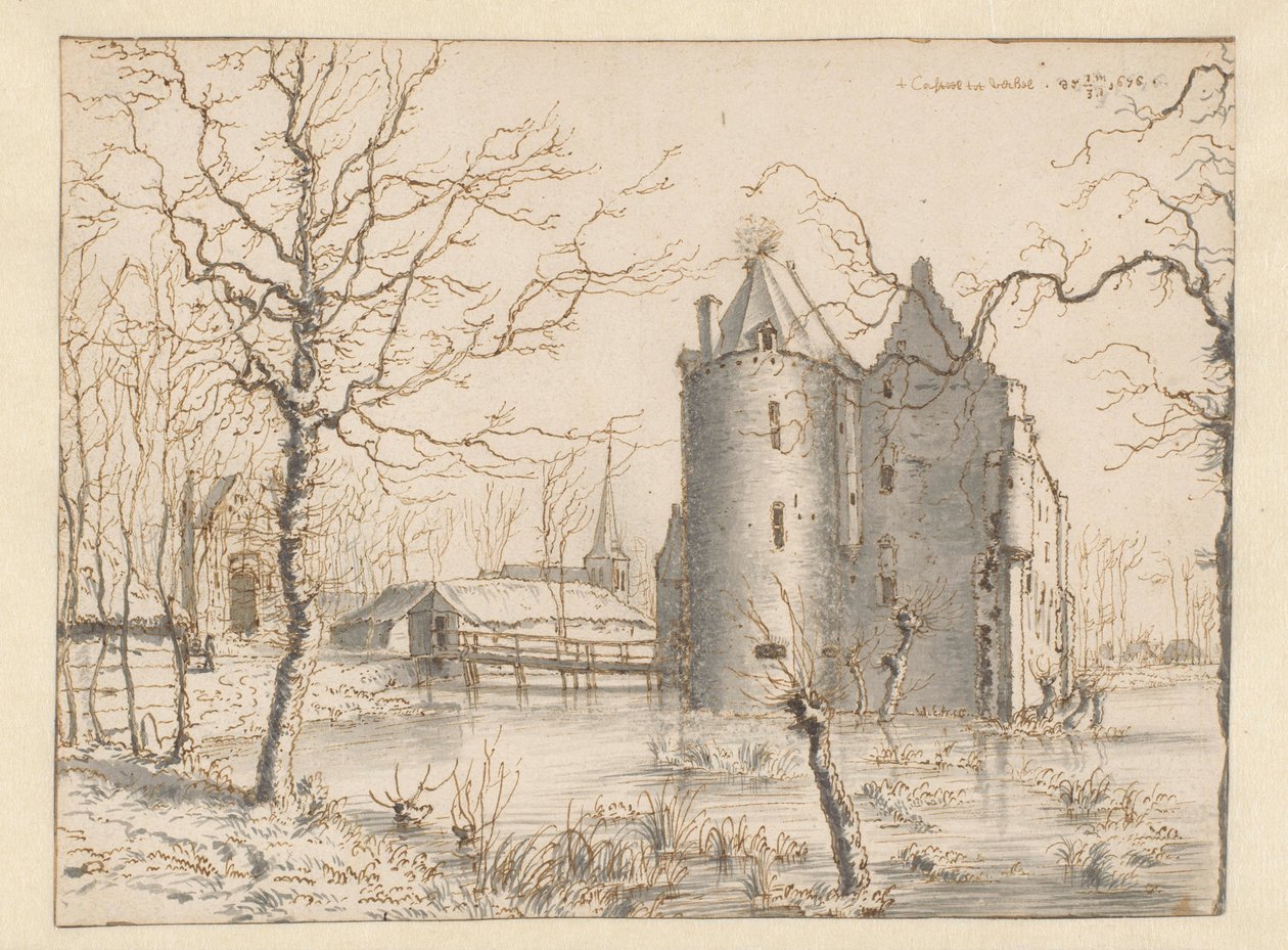 Vista do Castelo de Frisselstein, Veghel de Barend Klotz (attributed to)