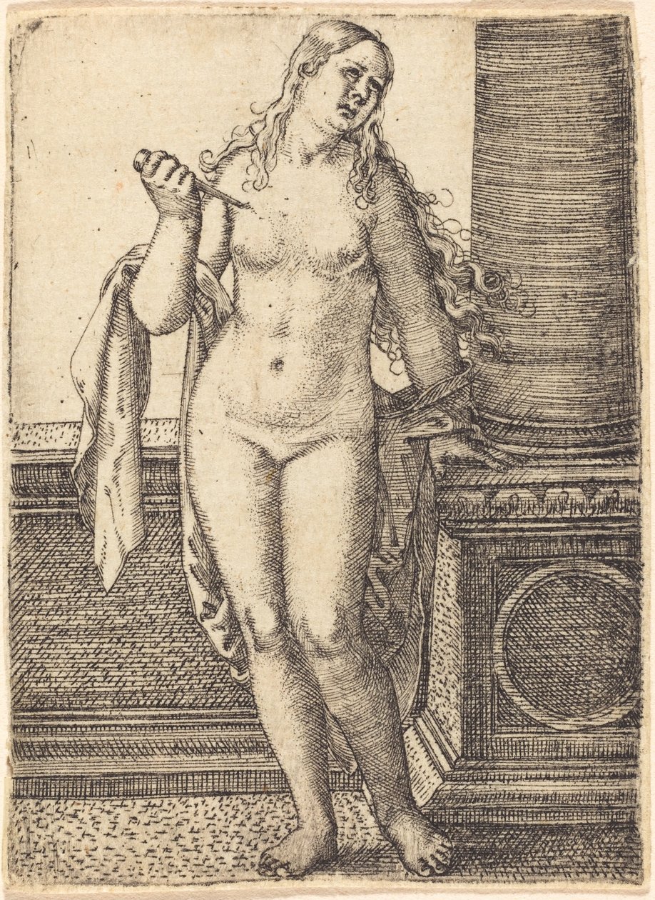 Lucretia em pé em uma coluna de Barthel Beham