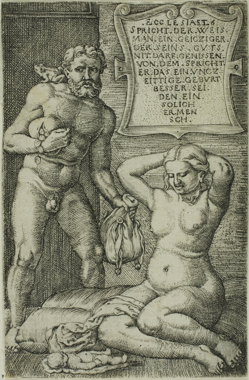 O avarento e o aborto de Barthel Beham