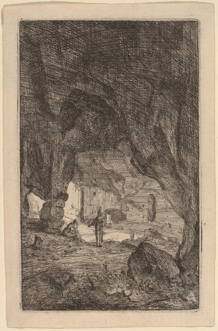 Gruta com Frades de Bartholomeus Breenbergh