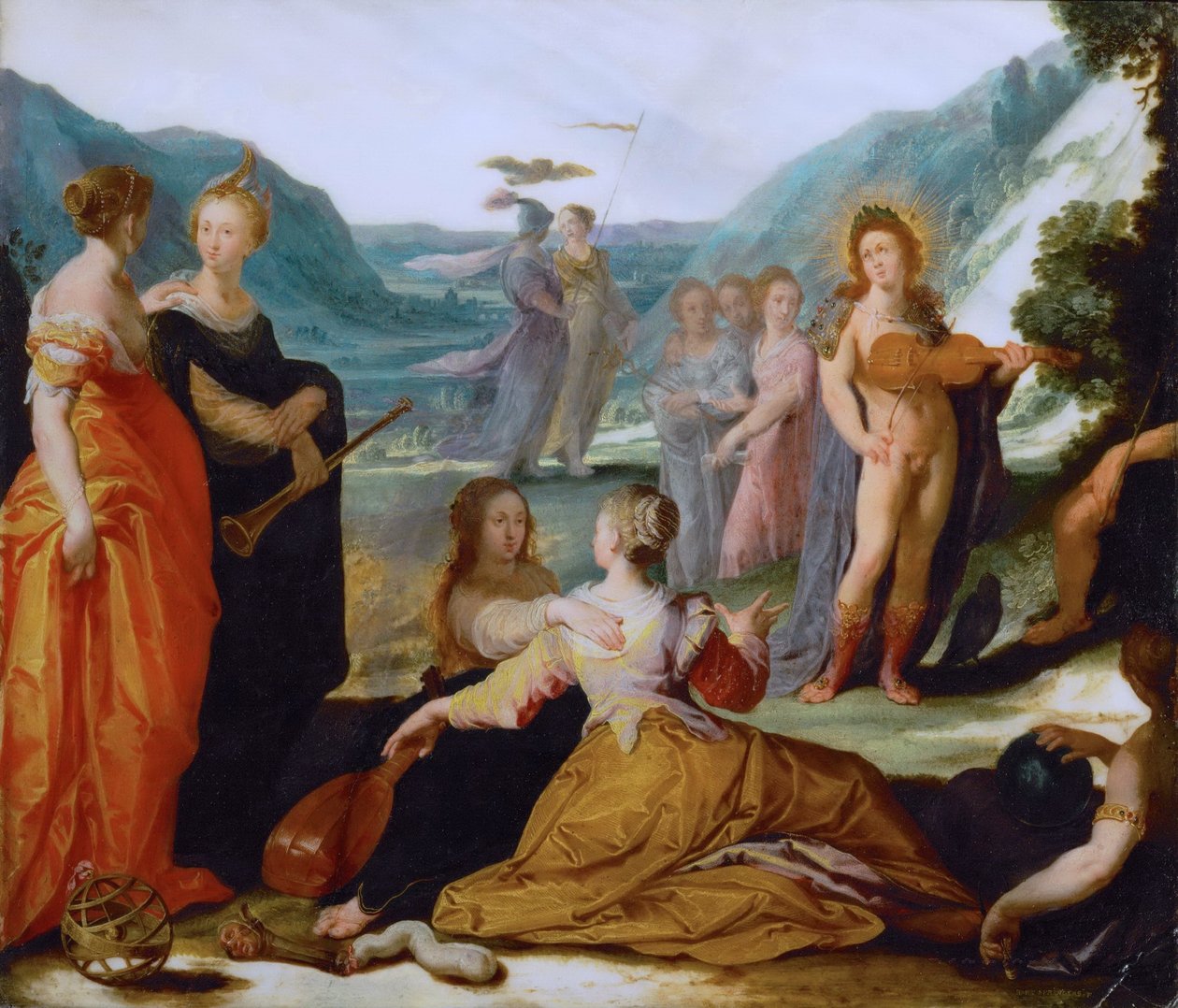 Apolo e as musas de Bartholomeus Spranger