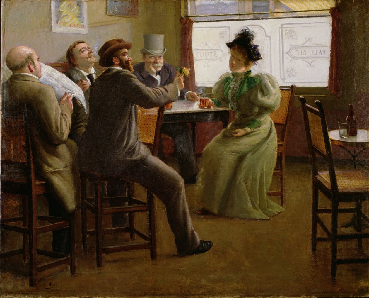 Bar interior, c.1880 de Belgian School