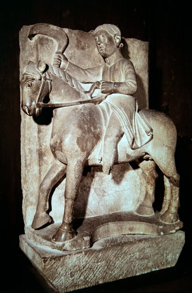 Camponês em um cavalo de Benedetto Antelami