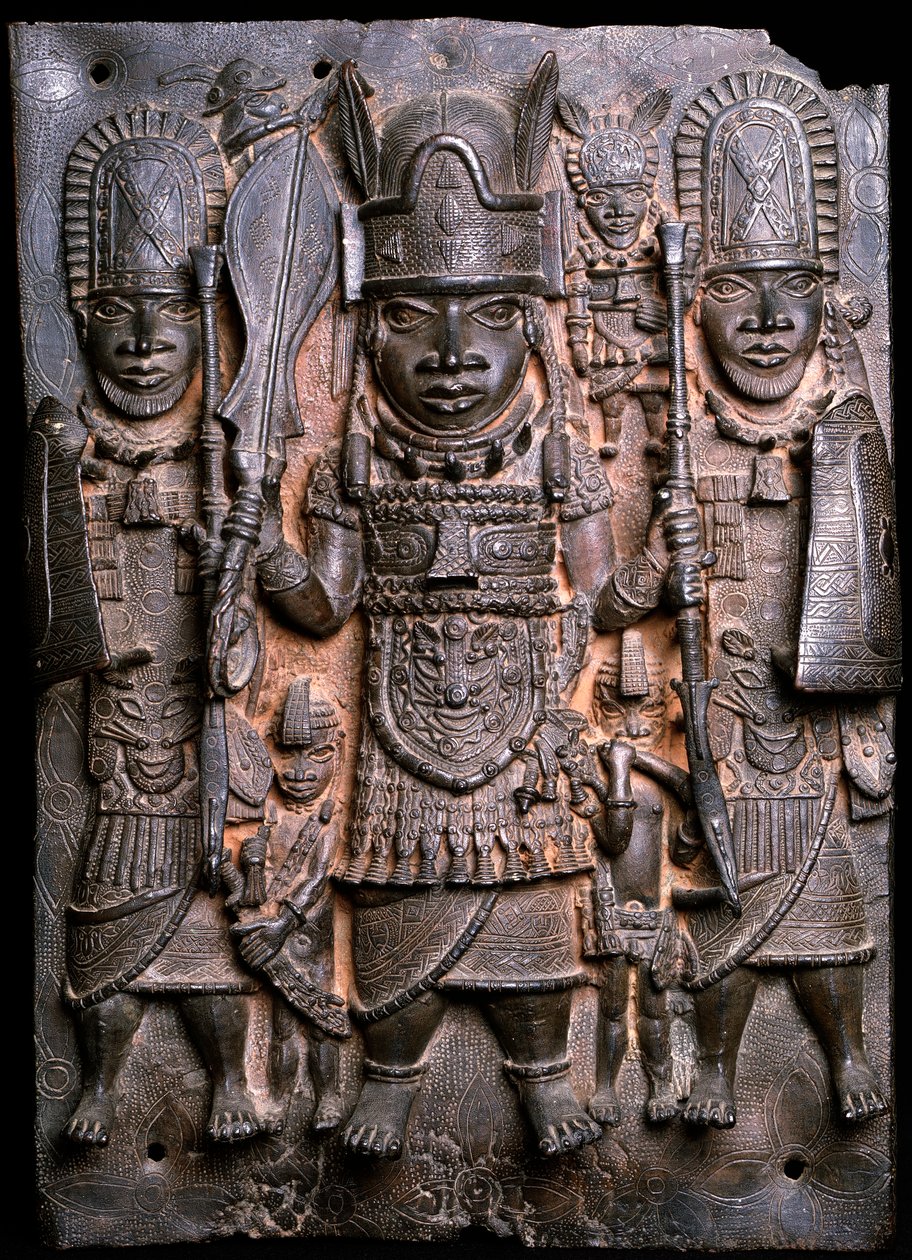 Guerreiro e assistentes (bronze) (ver também 412916) de Benin