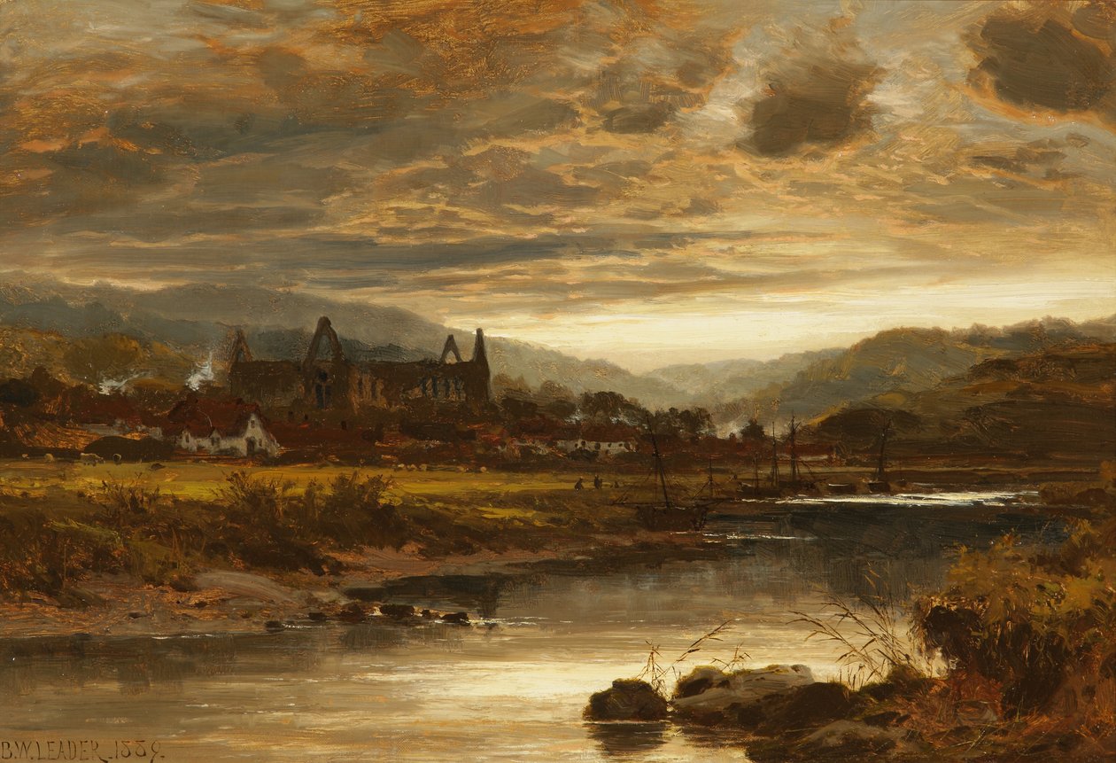 Abadia de Tintern, País de Gales, 1889 de Benjamin Williams Leader