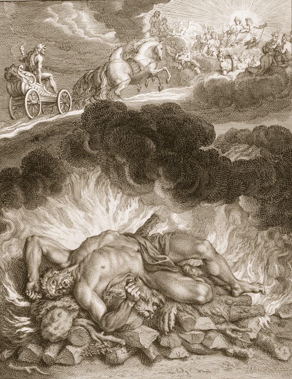 A morte de Hércules, 1731 de Bernard Picart