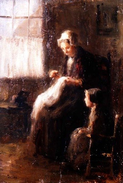 Uma Lição da Mãe (painel) de Bernard de Hoog