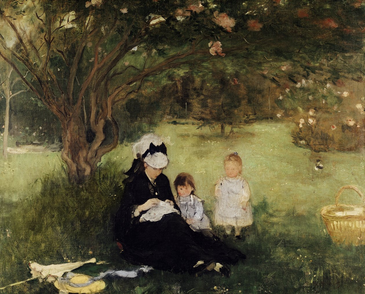 Abaixo do Lilac em Maurecourt, 1874 de Berthe Morisot