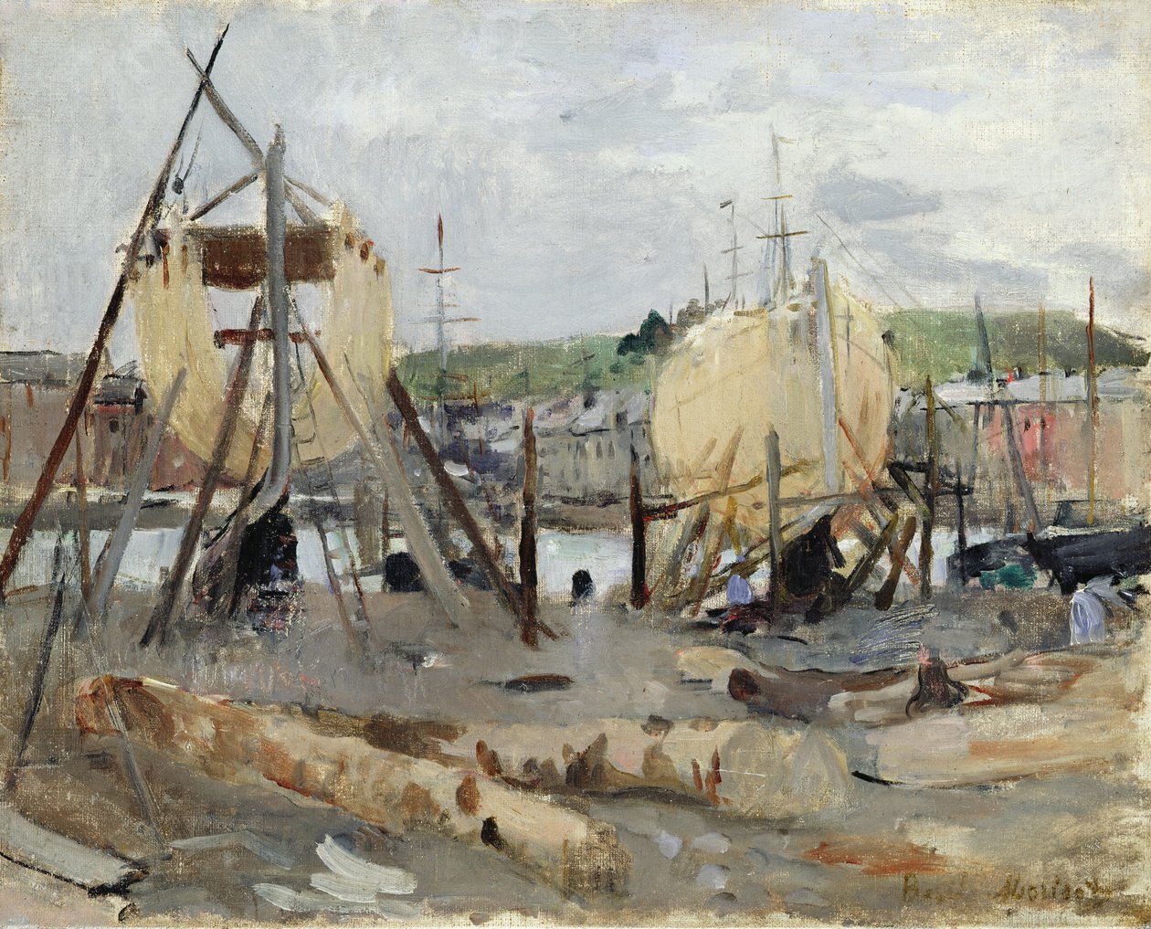 Construção de barco, 1874 de Berthe Morisot