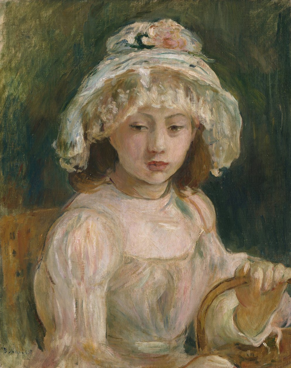 Moça com chapéu, 1892. de Berthe Morisot