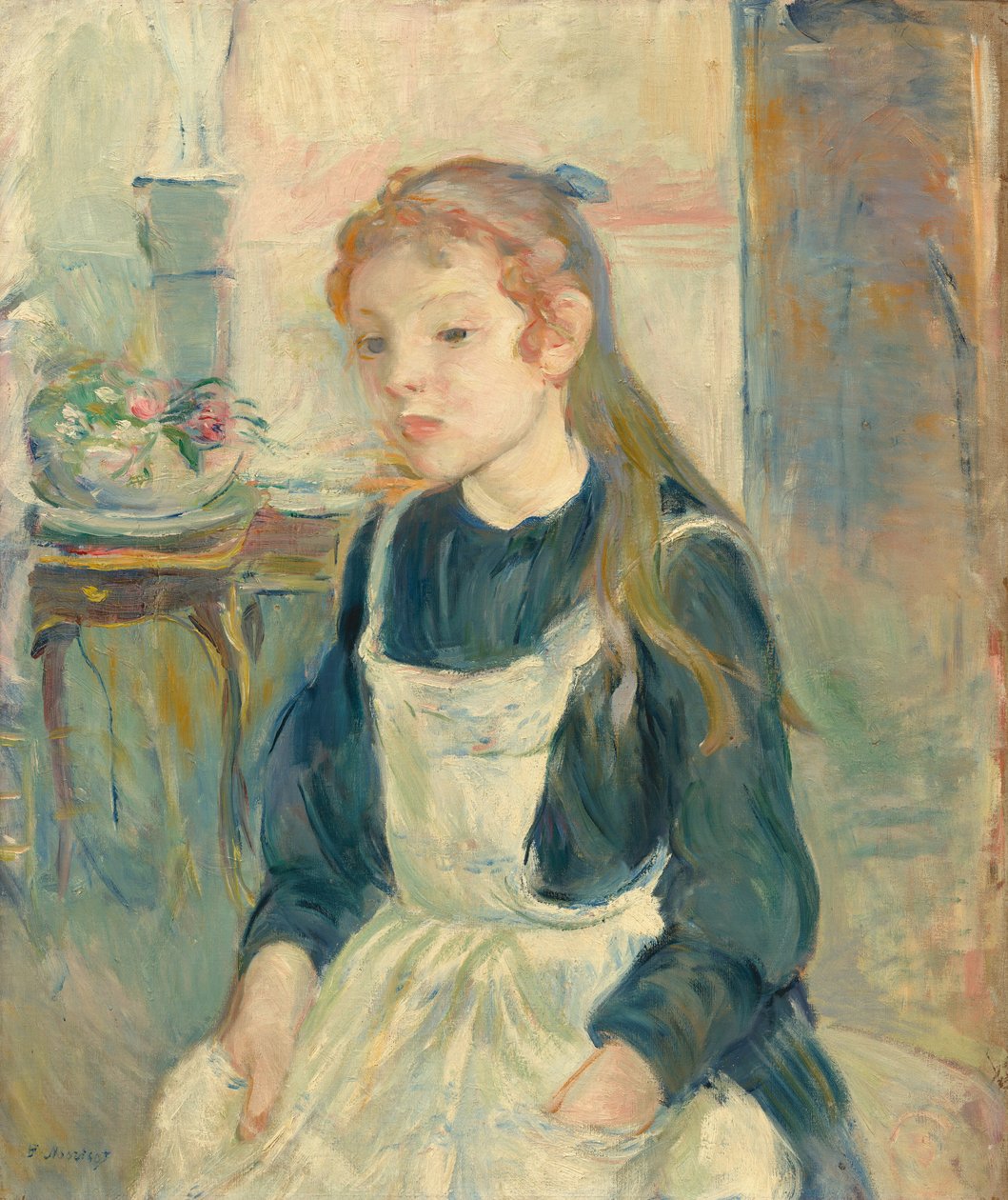 Moça com um avental, 1891. de Berthe Morisot