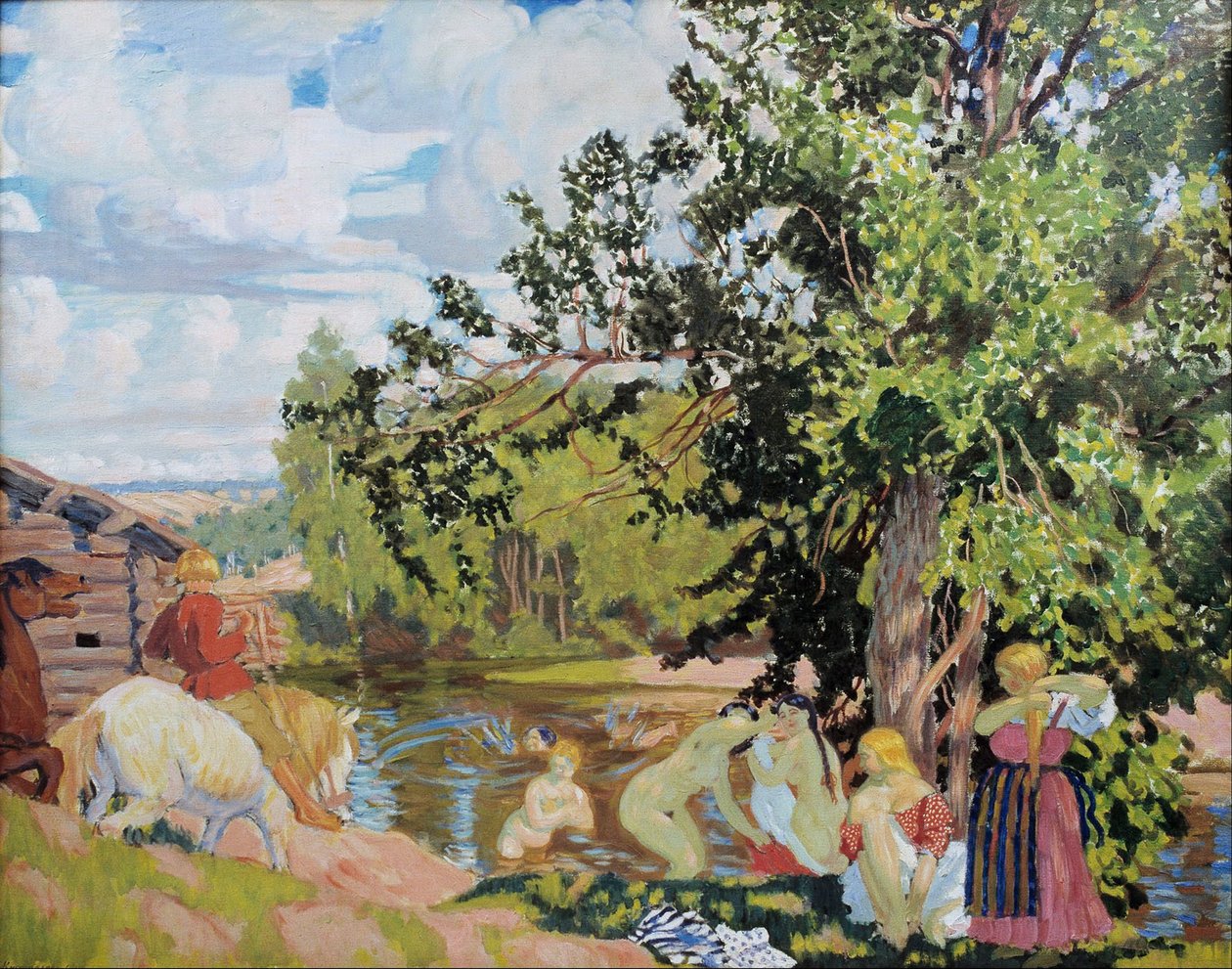 O banho, 1910 de Boris Mikhailovich Kustodiev