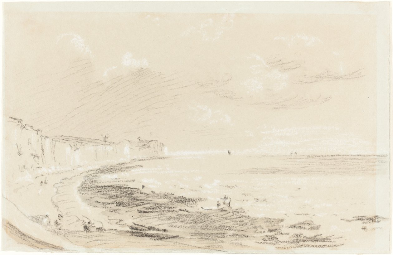 Cena da costa do mar de British 19th Century