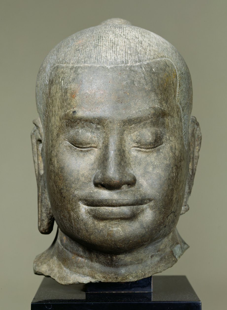 Chefe do rei Jayavarman VII (r.1181-c.1220) (bronze) de Cambodian School