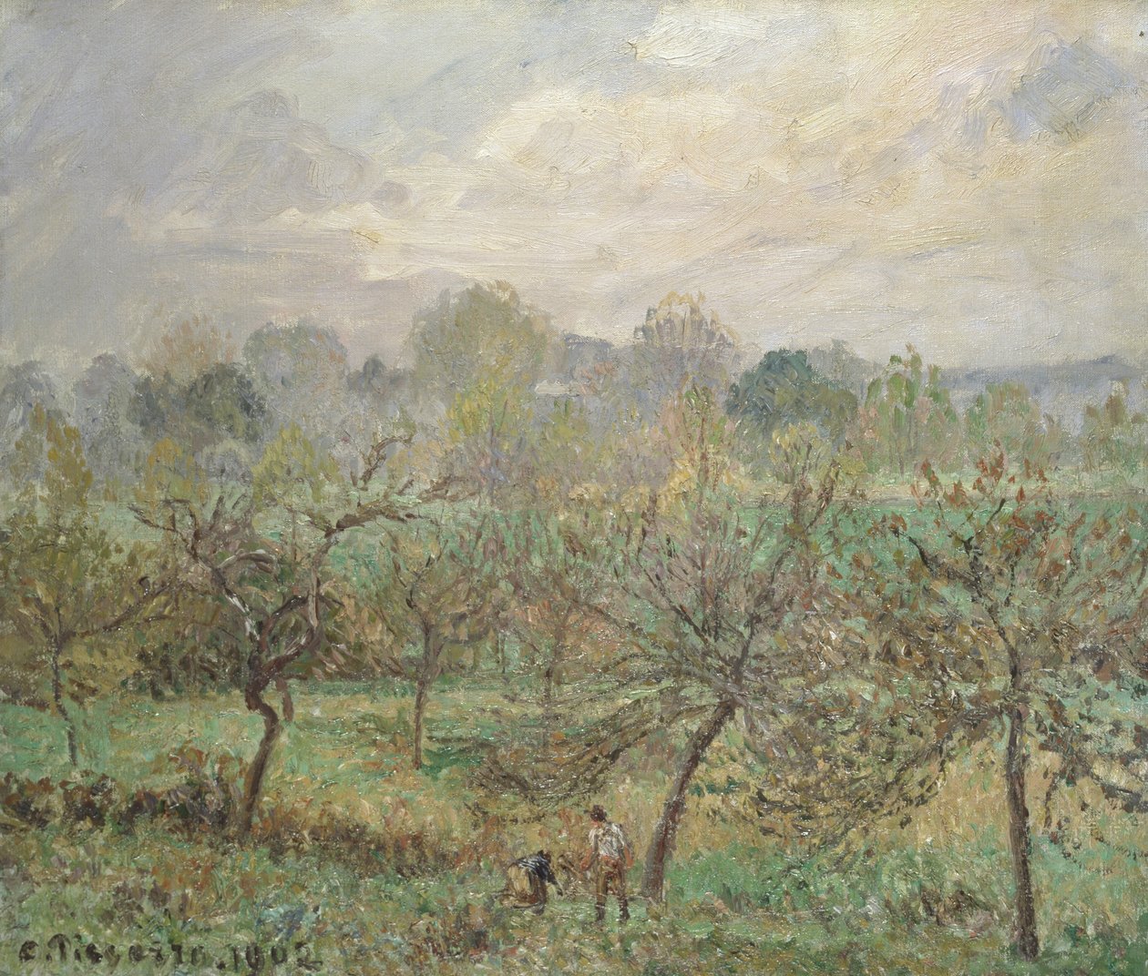Outono, Névoa da Manhã, Éragny-sur-Epte, 1902 de Camille Jacob Pissarro