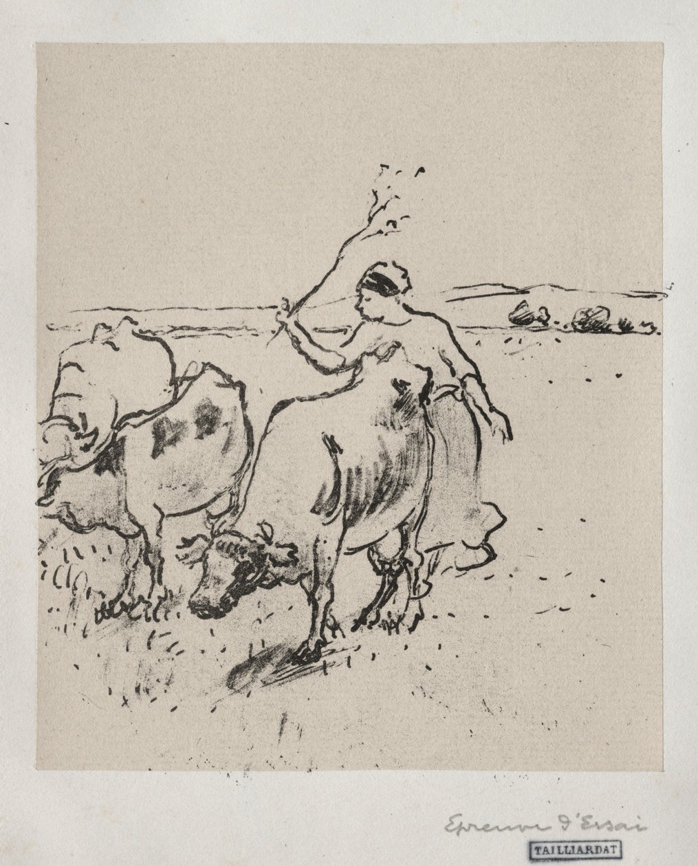 Cowherder, c. 1899 de Camille Jacob Pissarro