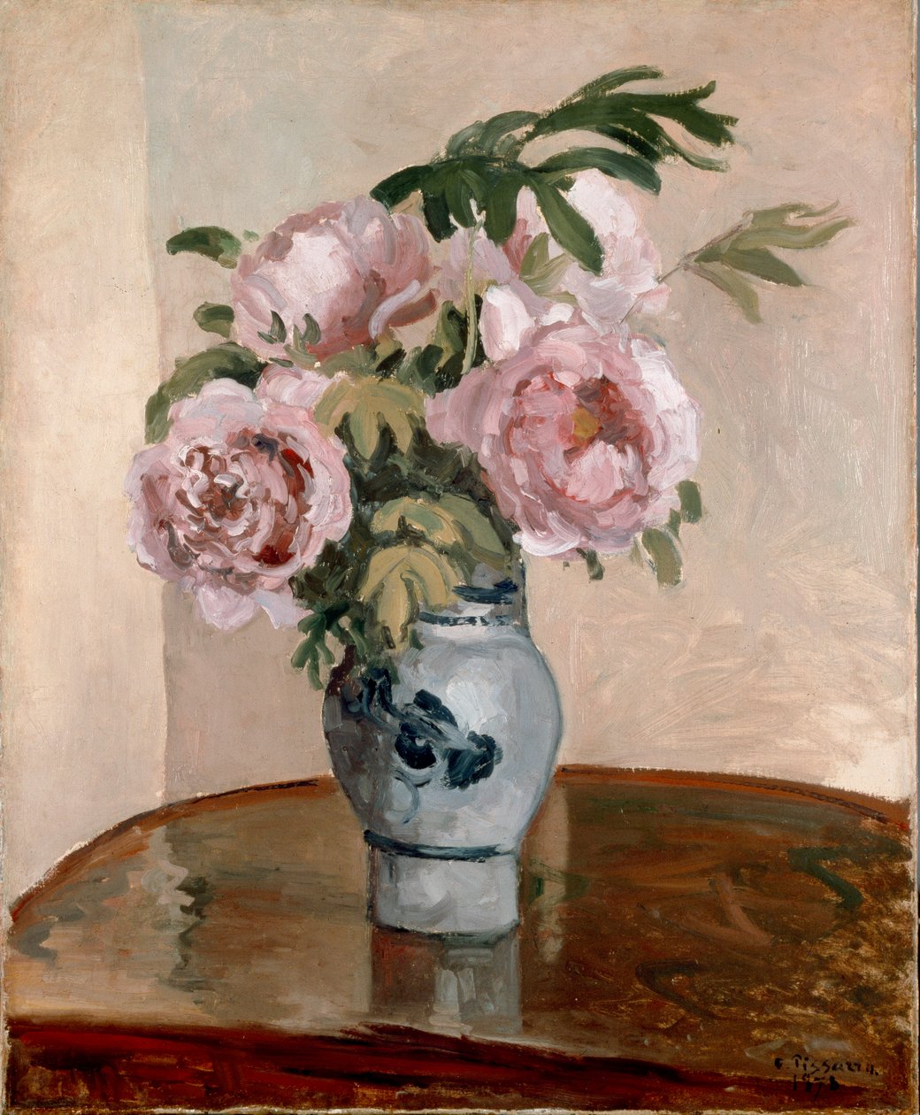 Bouquet de Peônias Rosa, 1873 de Camille Pissarro