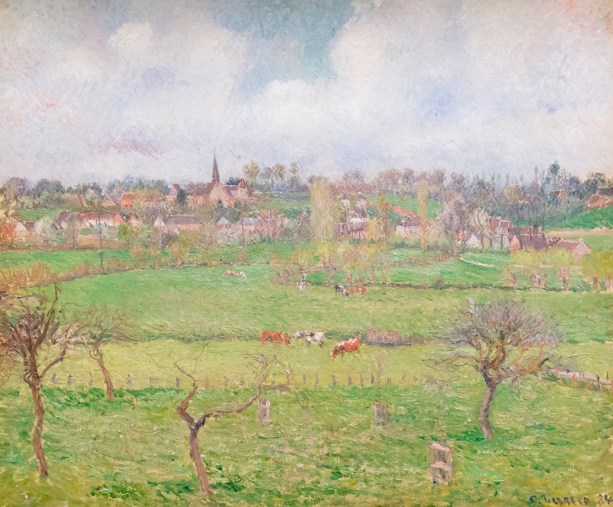Vista de Bazincourt de Camille Pissarro