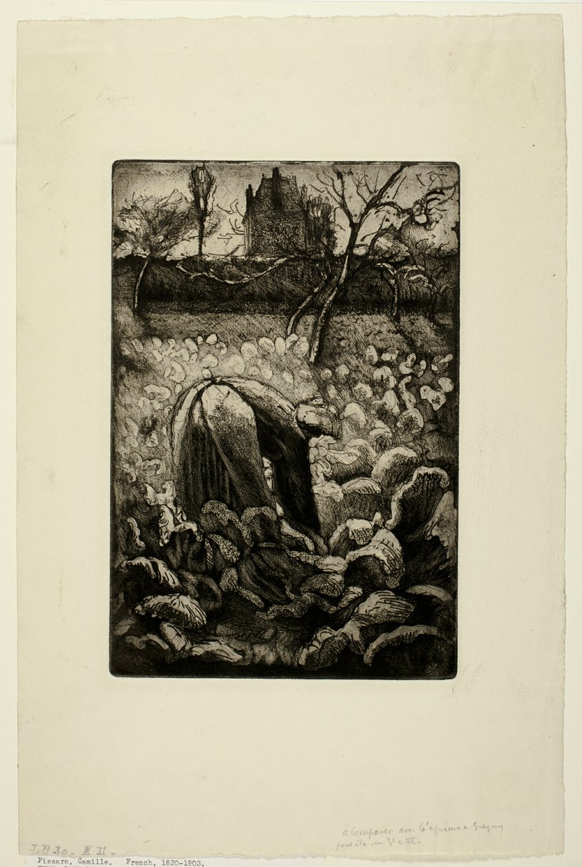 Mulher na horta de Camille Pissarro