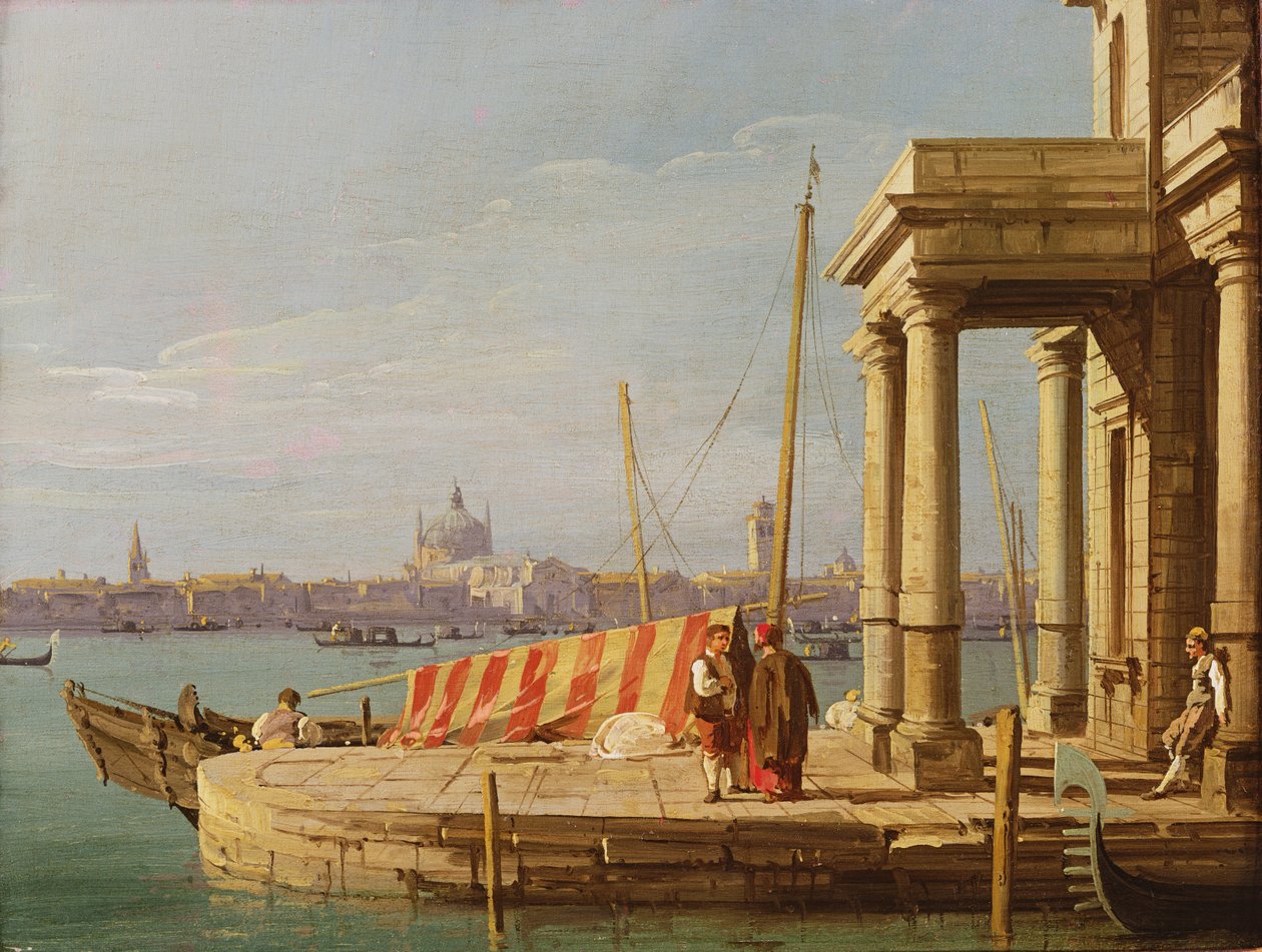 O cais do Dogano, Veneza de Giovanni Antonio Canal