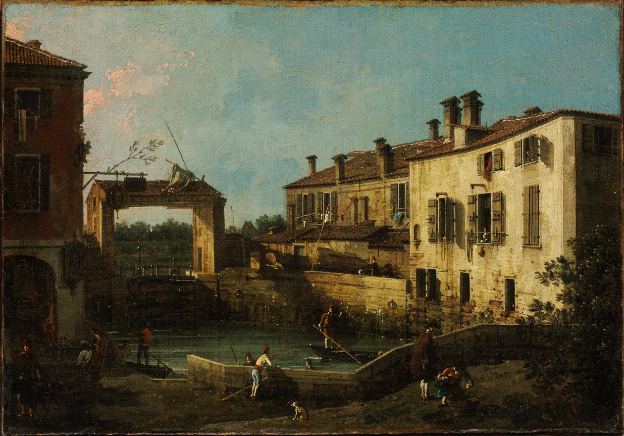Eclusa perto de Dolo de Canaletto