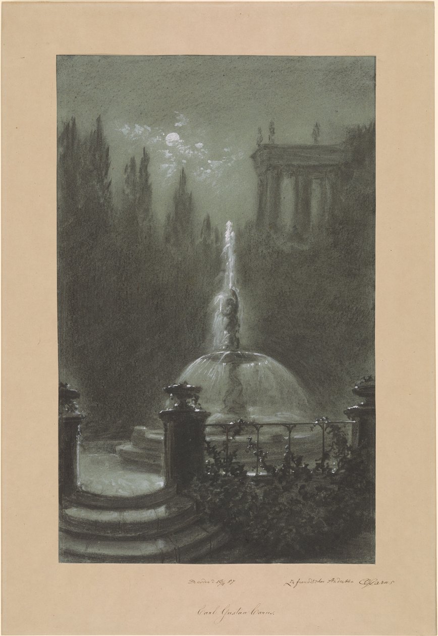 Uma fonte no luar de Carl Gustav Carus