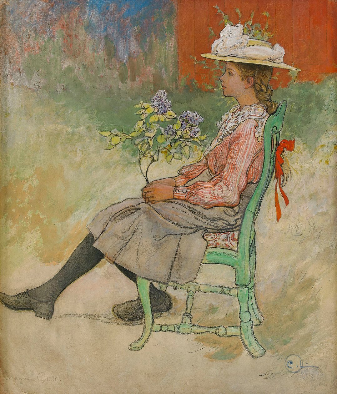 Dagmar Grill no jardim de Carl Larsson