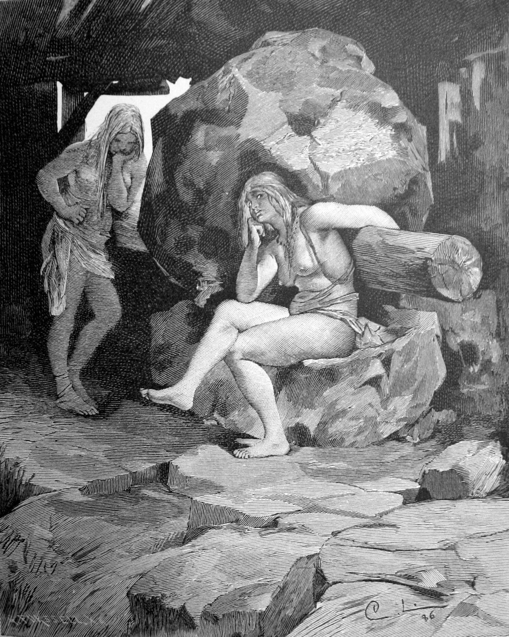 Fenja e Menja na fábrica de Grotte de Carl Larsson
