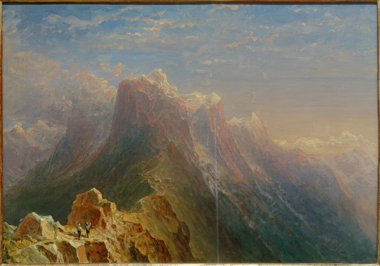 C.Morgenstern, paisagem de alta montanha (Gemmi Pass ) de Carl Morgenstern