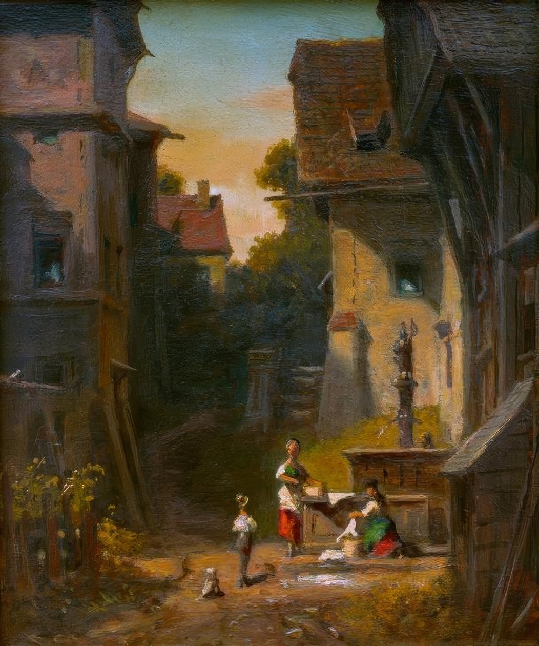 Na fonte da cidade de Carl Spitzweg
