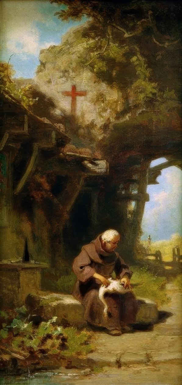 Um ganso arrancando recluso de Carl Spitzweg