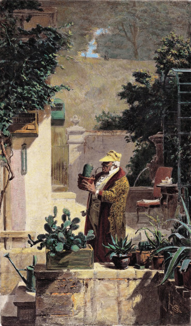 O amante do cacto, antes de 1858 de Carl Spitzweg
