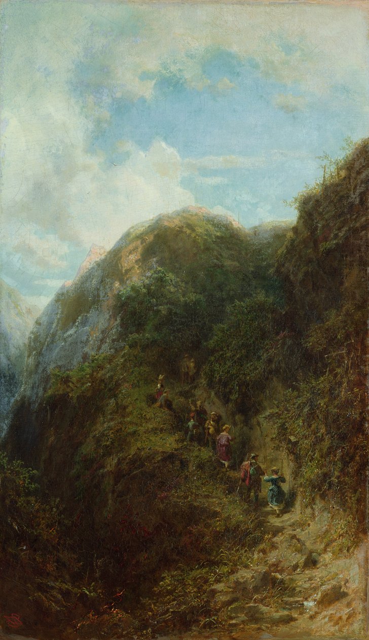 Turistas na montanha de Carl Spitzweg