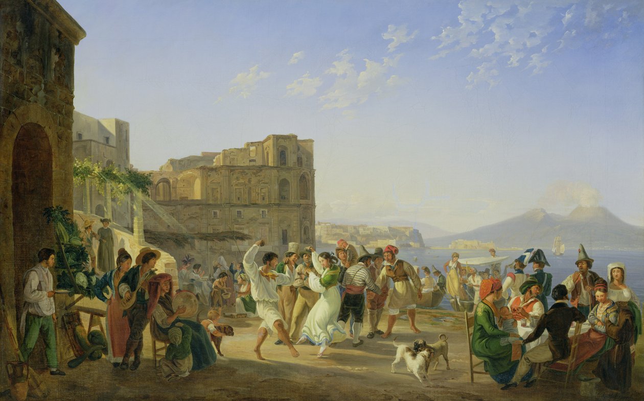Dança Italiana, Nápoles, 1836 de Carl Wilhelm Goetzloff