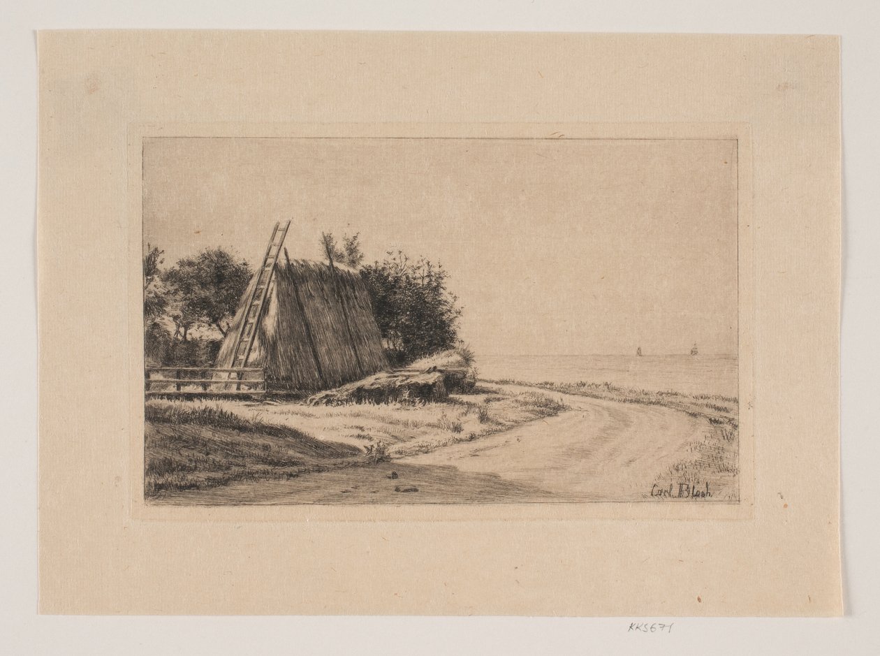 A paisagem com o palheiro de Carl Bloch
