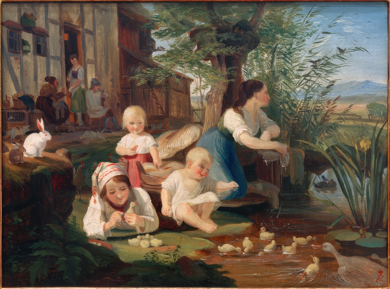 Mãe com filhos de Carl Engel von Rabenau