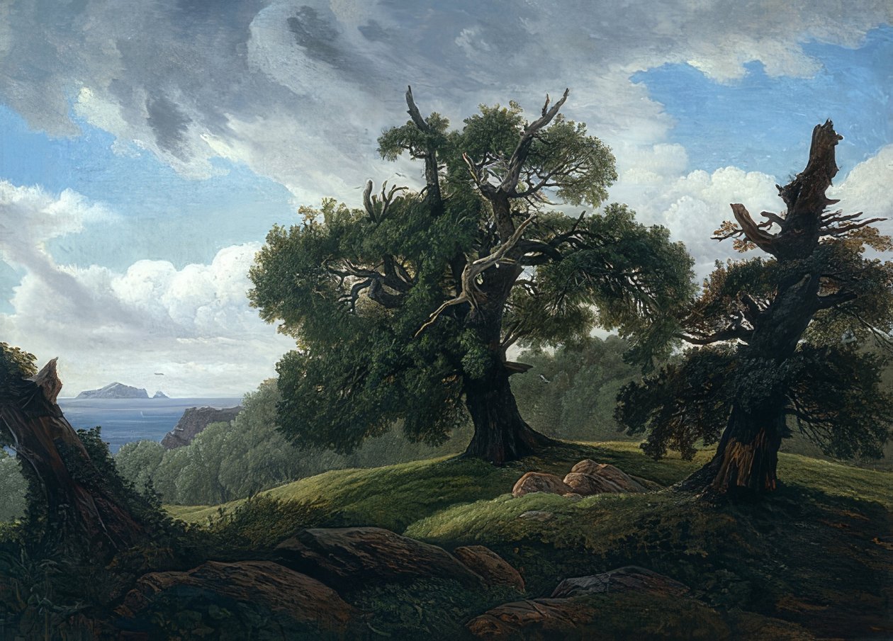Carvalhos à beira-mar. 1835 de Carl Gustav Carus