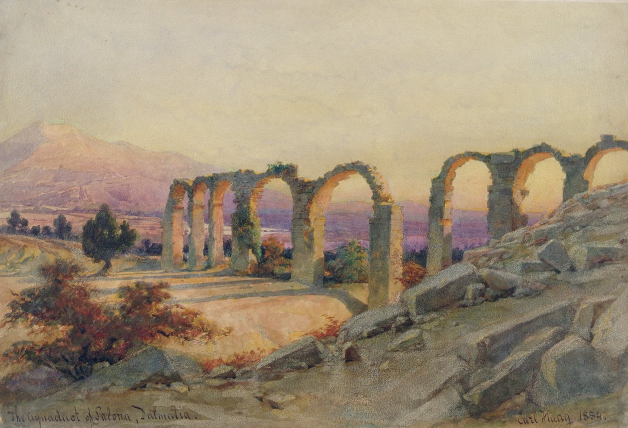 O Aqueduto de Salona, Dalmácia, 1854 de Carl Haag