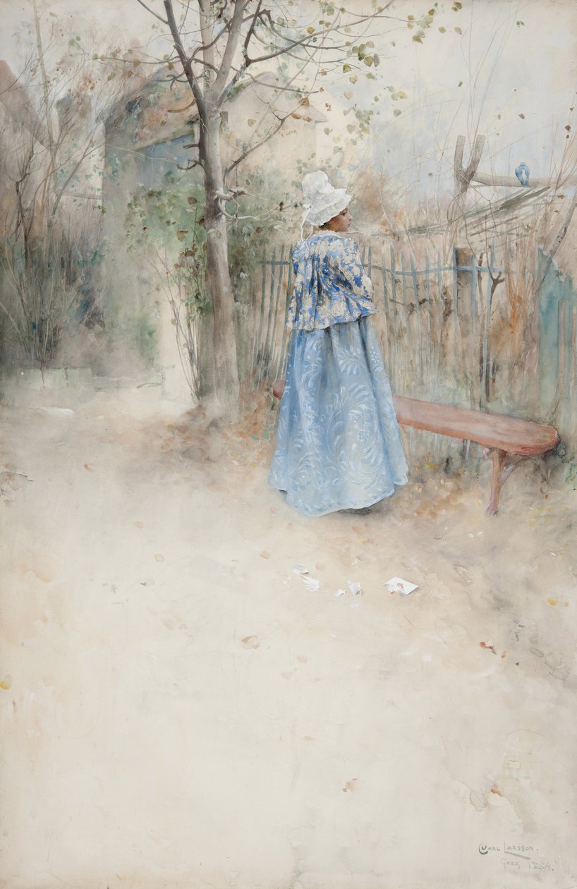 Outono, 1884 (wc no papel) de Carl Larsson