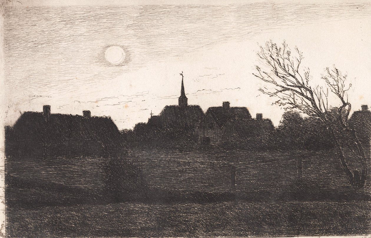Igreja Hornbæk, noite de verão de Carl Locher