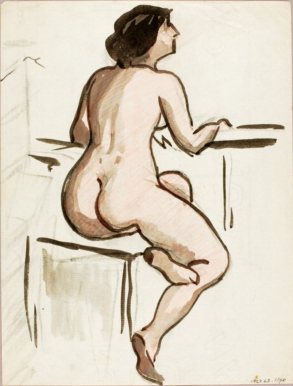 Nu feminino sentado de Carl Newman