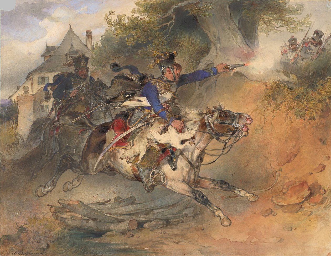 O Hussardo Forrageiro, 1840 de Carl Schindler