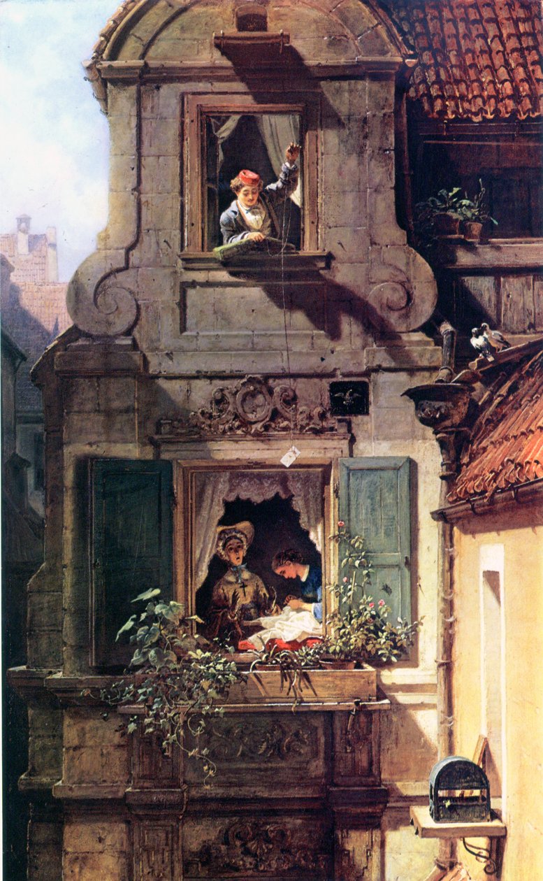 A carta de amor interceptada de Carl Spitzweg