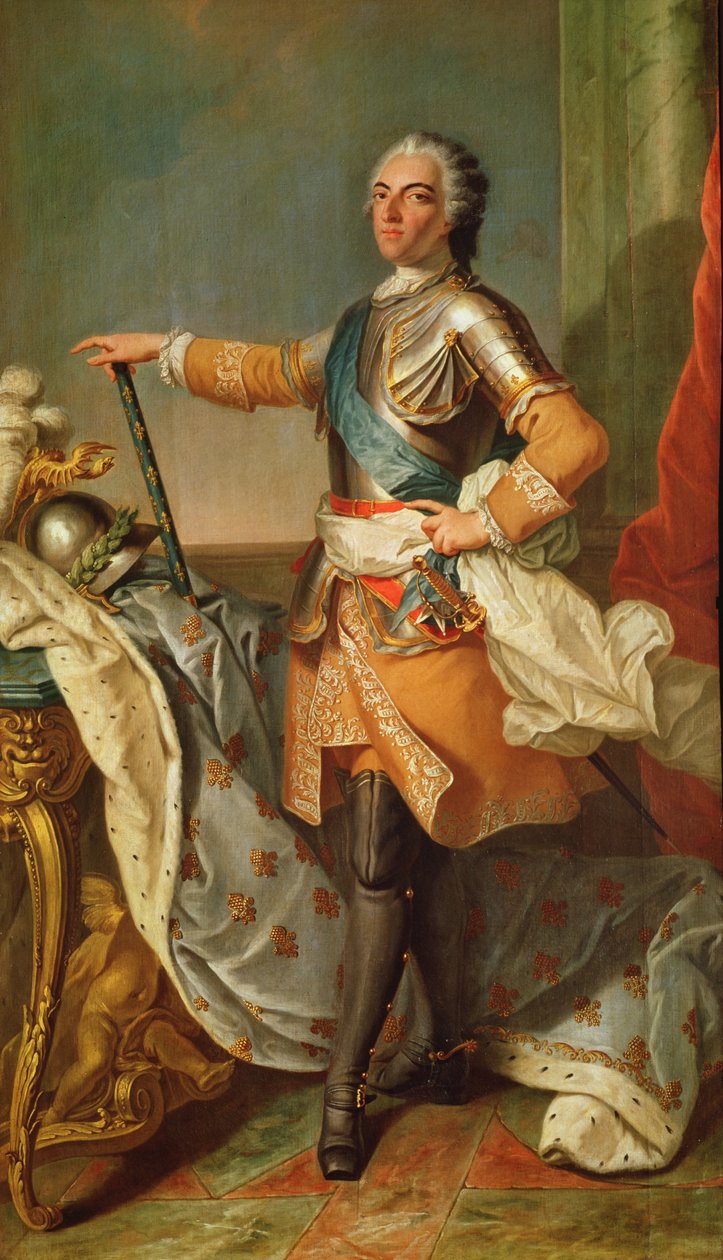 Retrato de Luís XV (1710-1774), rei da França e Navarra (1715-1774) de Carle van Loo