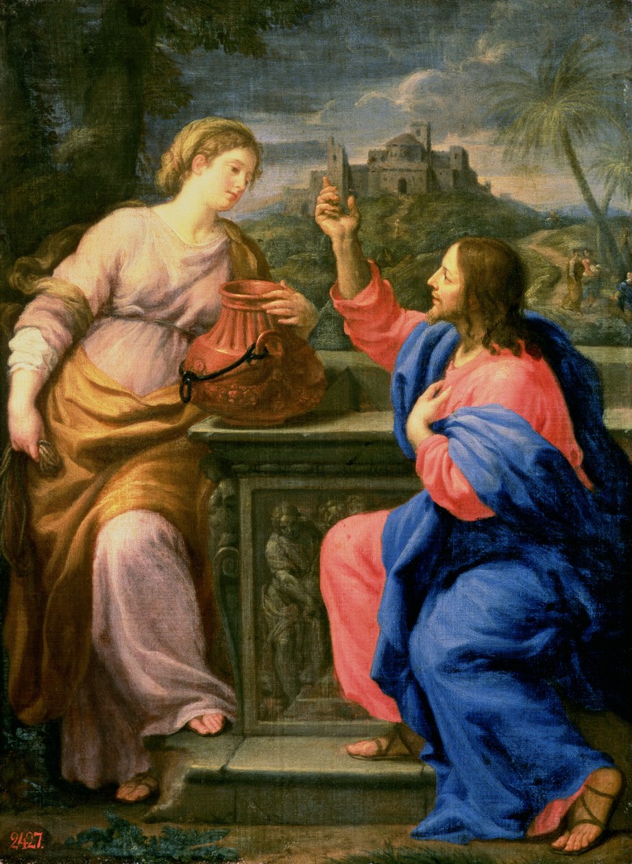 Cristo e a mulher de Samaria de Carlo Maratta or Maratti