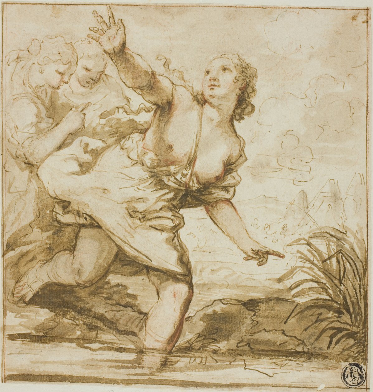 Mulher em voo de Carlo Cignani
