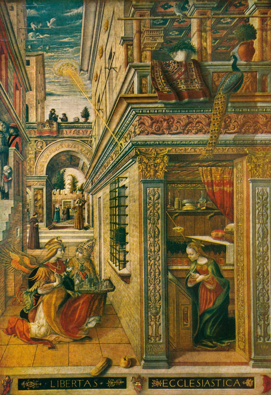 A Anunciação, com São Emídio, 1486, 1911 de Carlo Crivelli