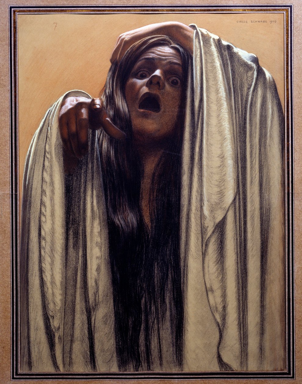 Estudo para "The Wave", 1907 de Carlos Schwabe