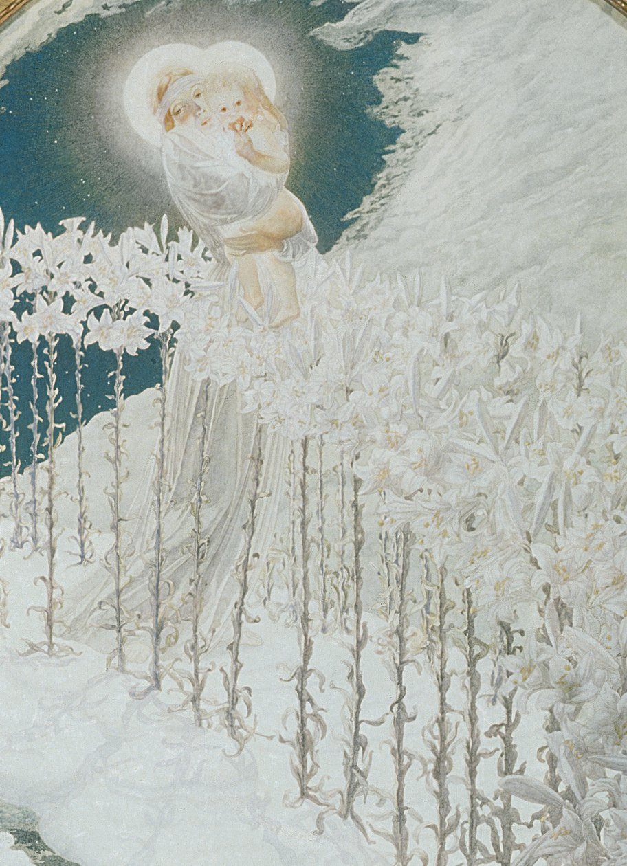 Virgem dos lírios, 1899 de Carlos Schwabe